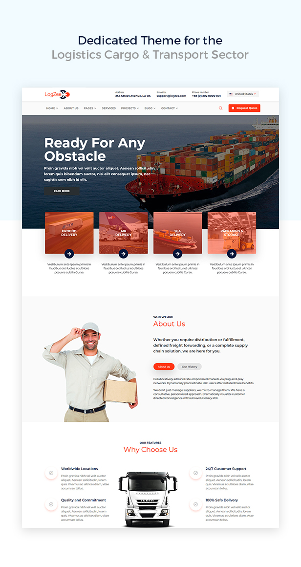 Logzee | Logistics, Transportation, Cargo HTML Template