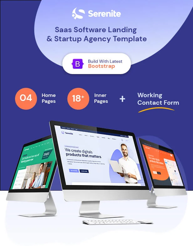 Serenite Saas Software Landing & Startup Agency Template | Themeforest