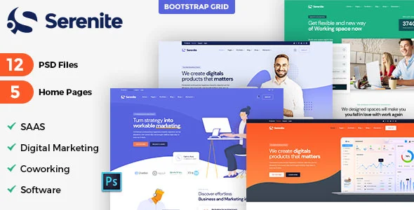 Serenite Saas Software Landing & Startup Agency Template | Themeforest